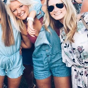 Jean short overalls / romper